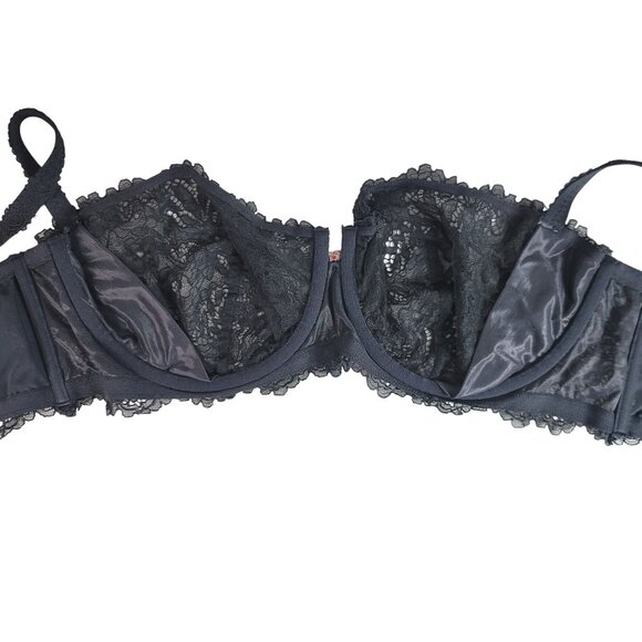Savage X Fenty Underwire Bra Black 44G Sheer Lace Adj Unpadded Full Coverage - Picture 6 of 11